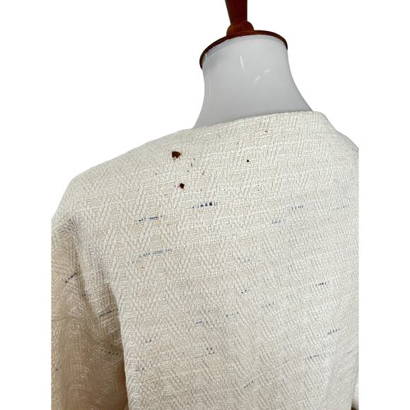 Vilagallo Anthropologie Longline Jacket Cream Textured Made in Spain EUR 38 - Picture 4 of 9